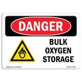 Signmission Safety Sign, OSHA Danger, 10" Height, Bulk Oxygen Storage, Landscape, D-1014-L-1856 OS-DS-D-1014-L-1856